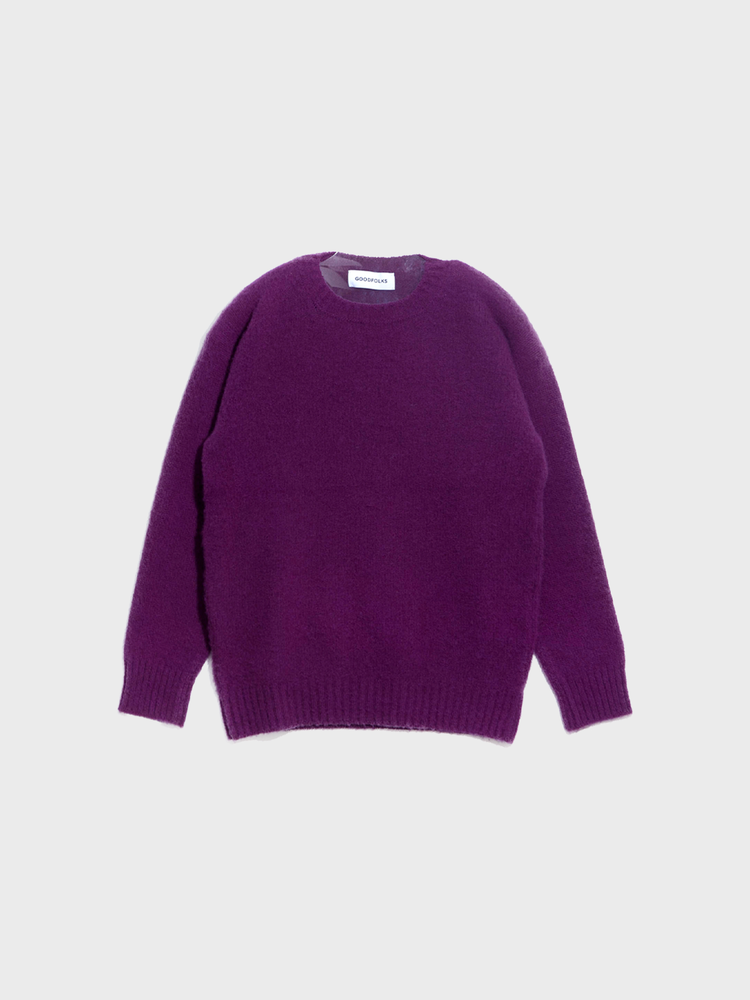 Shetland Fully Fashioned Brushed Crew Neck Sweater  [Zodiac]
