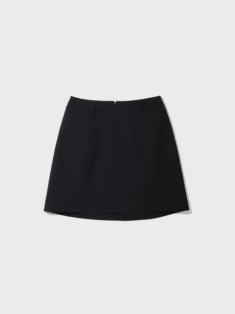 Wool Blend Skirt [Black]