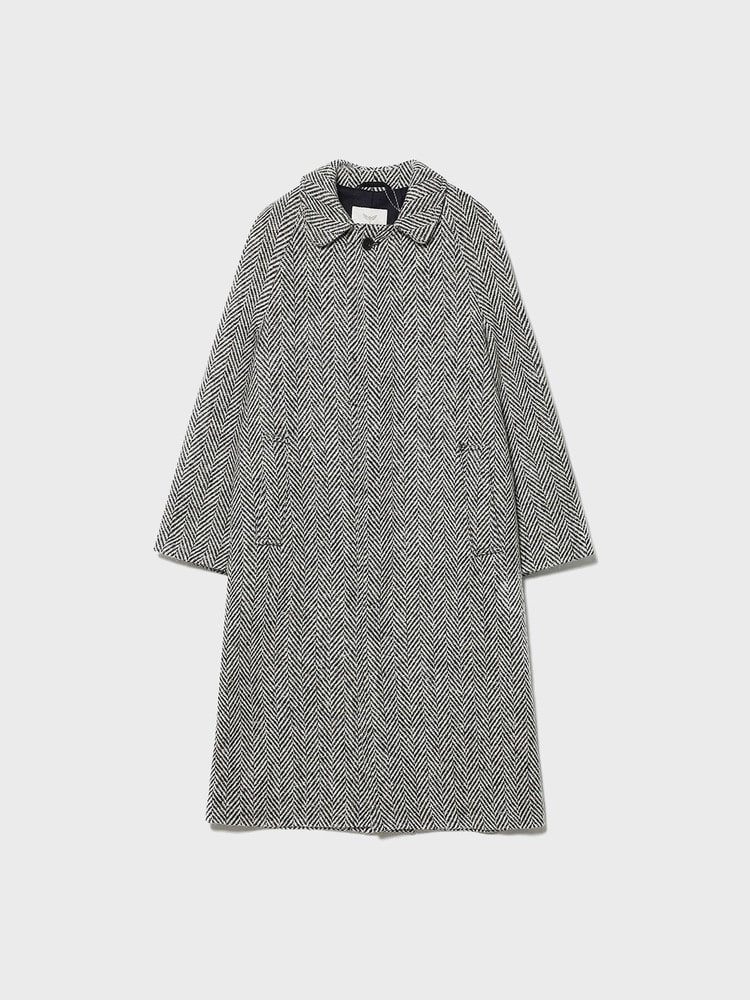 Kensington Bal Long Coat - Donegal Magee Tweed 498/7066 [Grey]