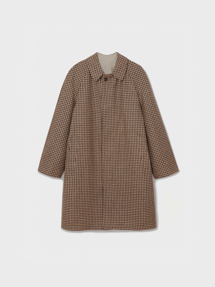 Runcorn Reversible Coat  [K526 Lovat Tweed / Beige Cotton]