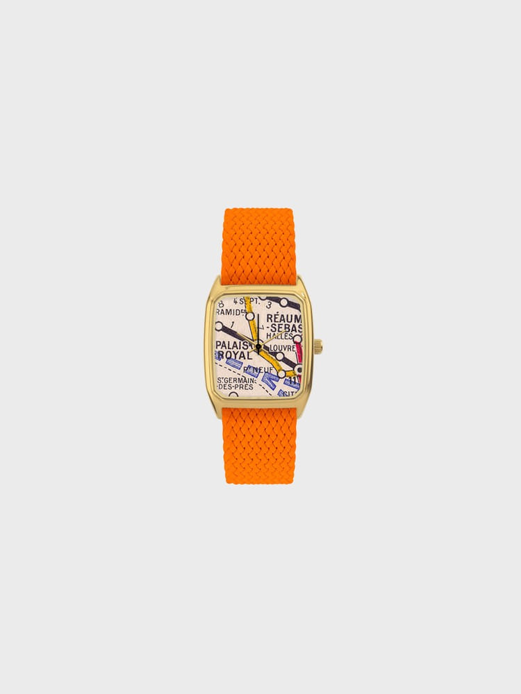 Palais Royal [Orange Perlon Watch Band/Gold 18mm]