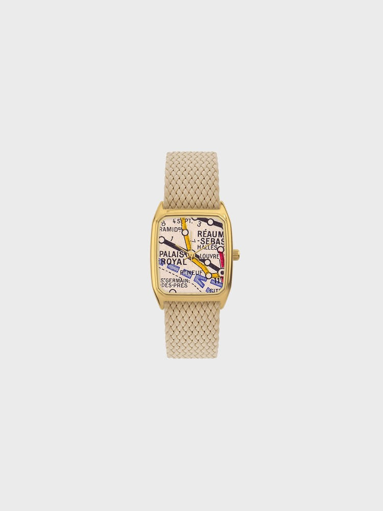 Palais Royal [Beige Perlon Watch Band/Gold 18mm]