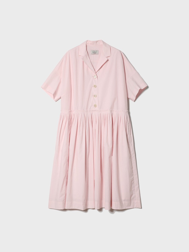 Fine Cotton Pleated Dress [Pink]