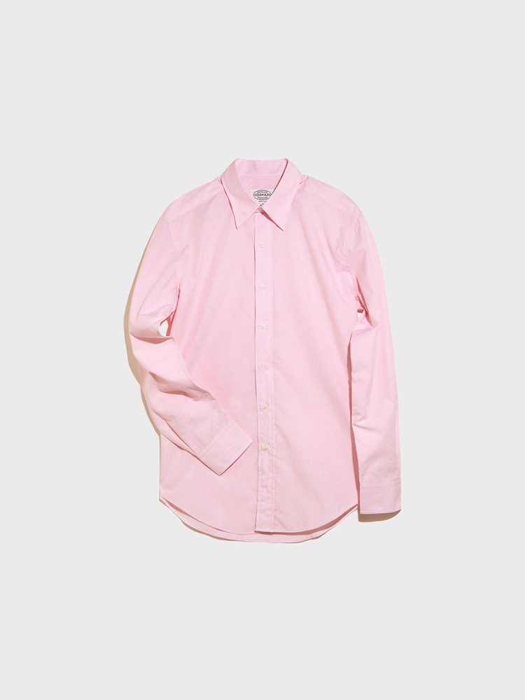 End on End Broadcloth Point Collar Shirts [Light Pink]