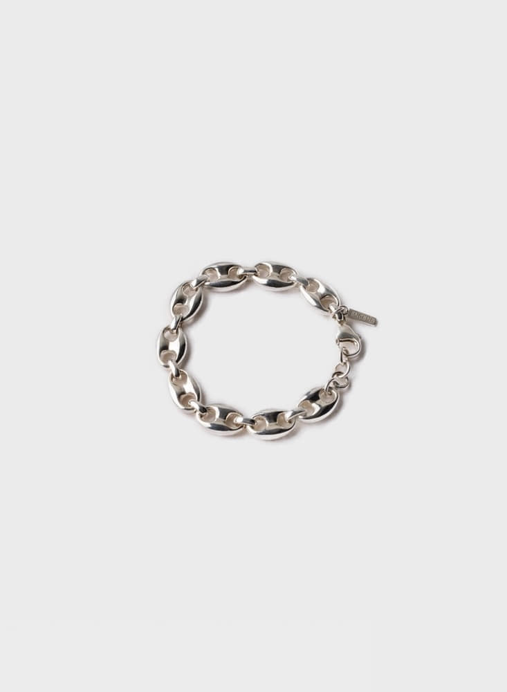 Medium Puff Chain Link Bracelets [Silver]