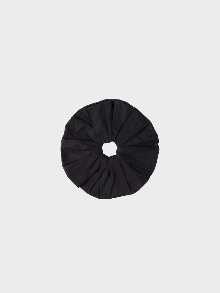 Dupion Frill Scrunchie [Black]