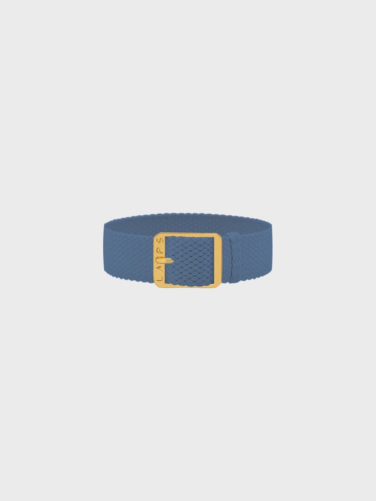 Perlon Watch Band/Gold [Parisian Blue]