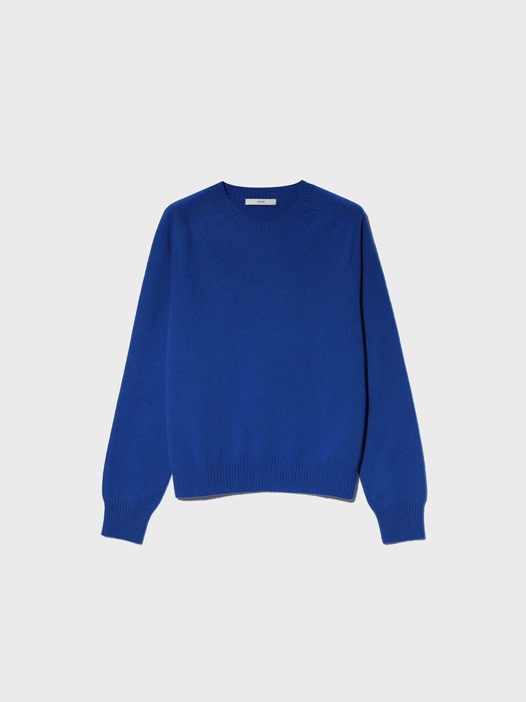 Whole Garment Sweater in Cashmere and Wool [Blue]