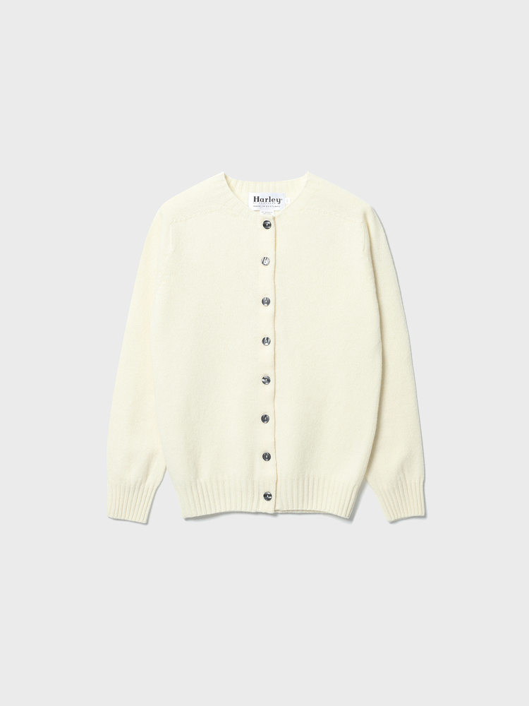 HB Cardigan With Faille Ribbon [Undyded White]