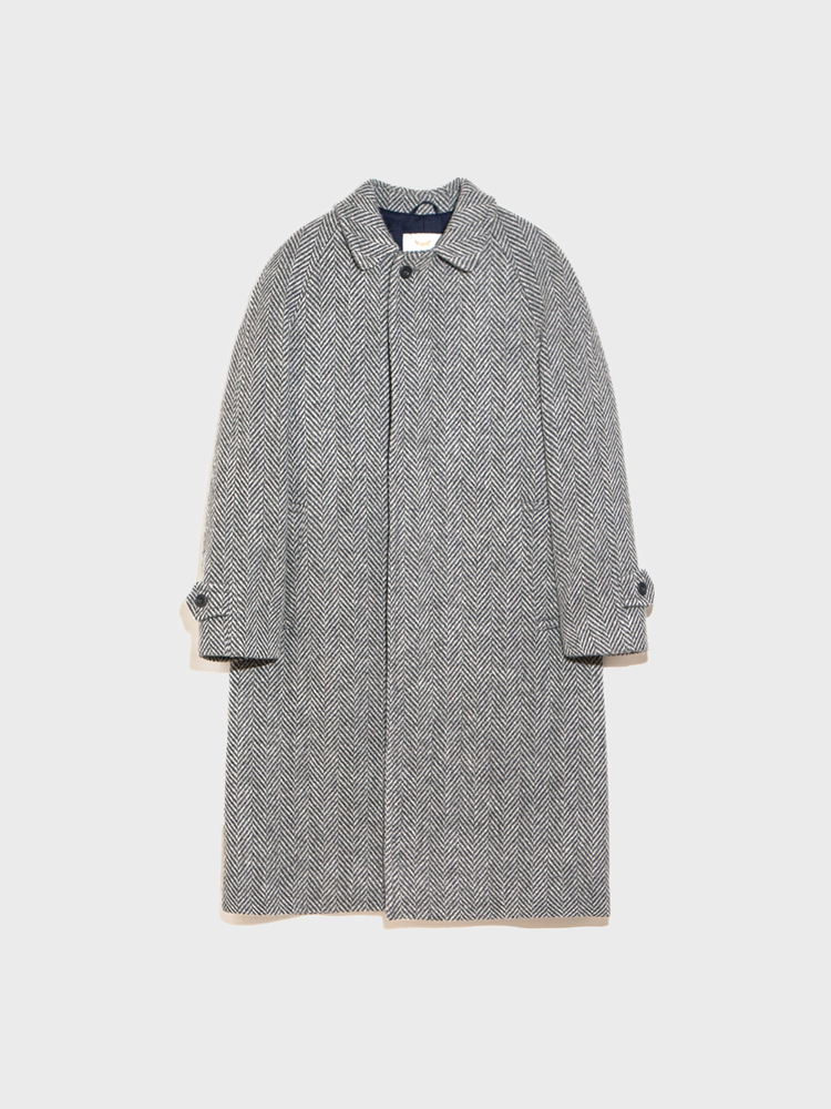 Kensington Bal Long Coat - Grey Herringbone Chrysalis Tweed [Grey]