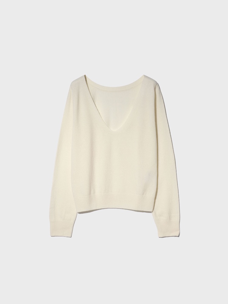 2 Way Sweater in Cashmere and Wool [White]