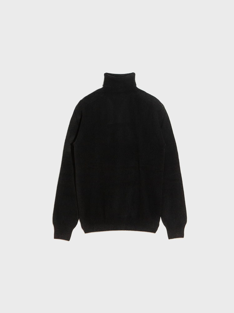 Wool / Cashmere Polo Neck Sweater [Nero]