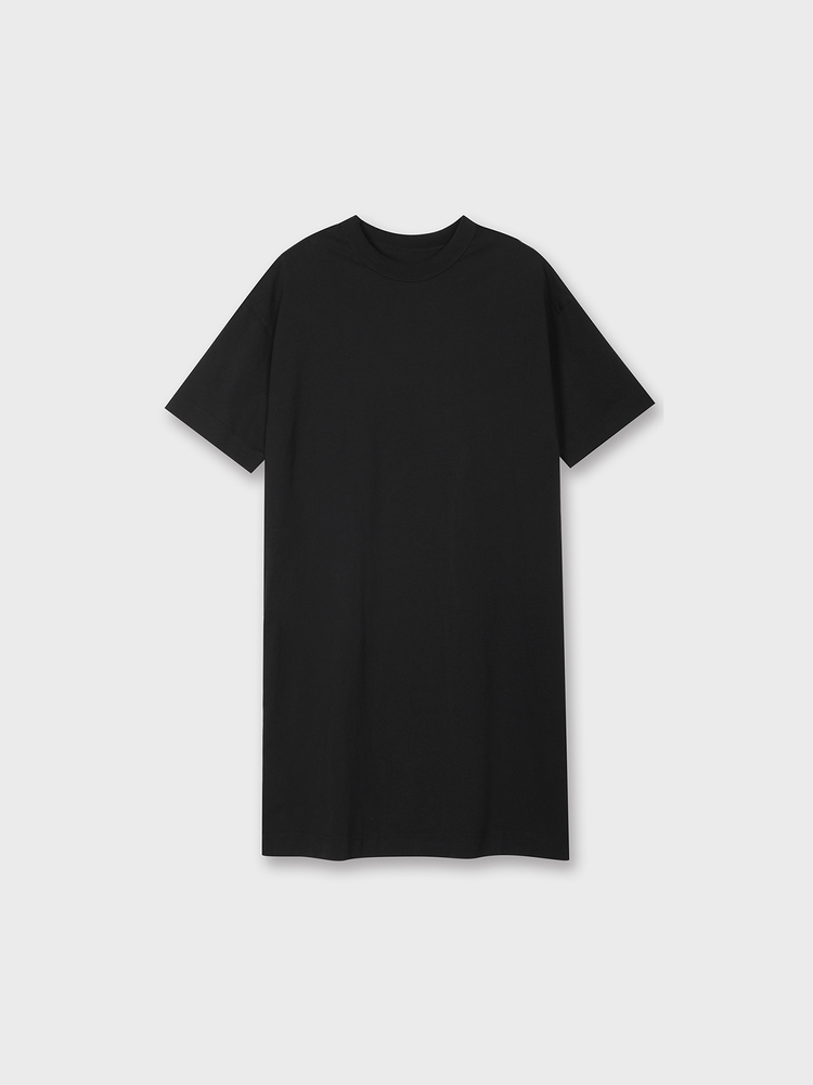 Organic Cotton Boxy T-Shirt Dress [Black]