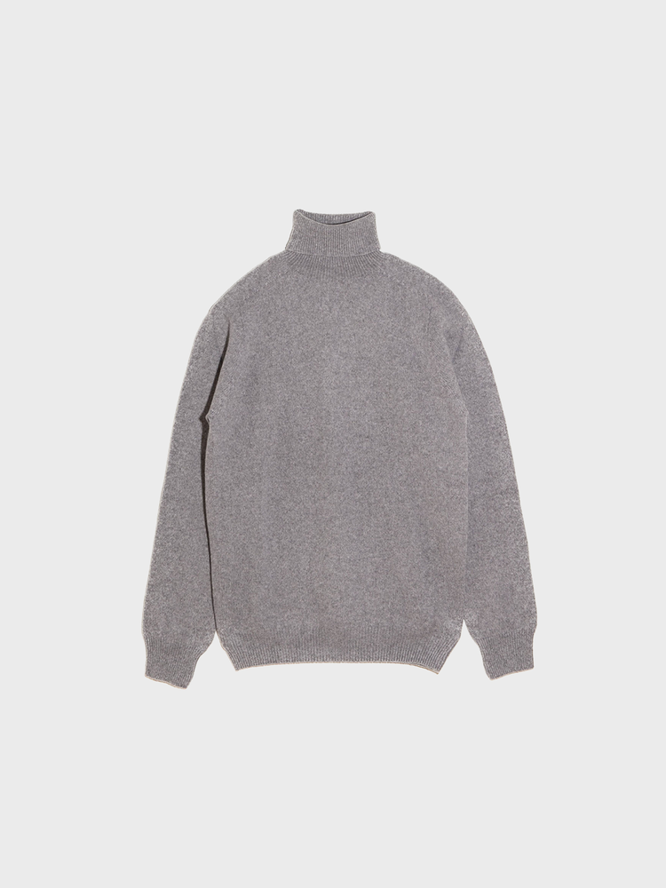 Wool / Cashmere Polo Neck Sweater [Smog]