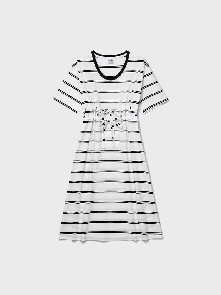 Big T-shirt dress [White Stripe]