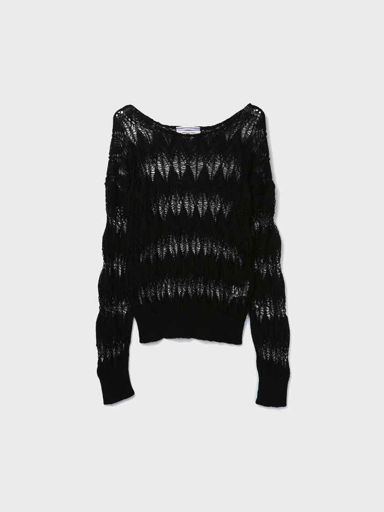 Linen Lace Sweater [Black]
